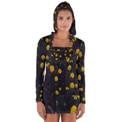 Bloomed Yellow Petaled Flower Plants Long Sleeve Hooded T-shirt by artworkshop