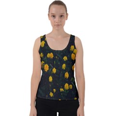 Bloomed Yellow Petaled Flower Plants Velvet Tank Top by artworkshop