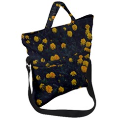 Bloomed Yellow Petaled Flower Plants Fold Over Handle Tote Bag by artworkshop