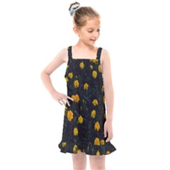 Bloomed Yellow Petaled Flower Plants Kids  Overall Dress by artworkshop