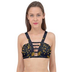 Bloomed Yellow Petaled Flower Plants Cage Up Bikini Top by artworkshop