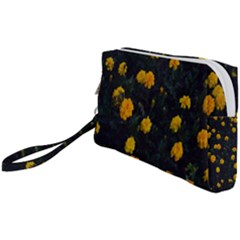 Bloomed Yellow Petaled Flower Plants Wristlet Pouch Bag (small) by artworkshop