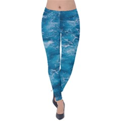 Blue Water Speech Therapy Velvet Leggings by artworkshop