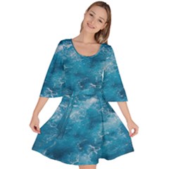 Blue Water Speech Therapy Velour Kimono Dress by artworkshop