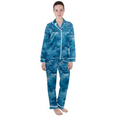 Blue Water Speech Therapy Women s Long Sleeve Satin Pajamas Set	 by artworkshop