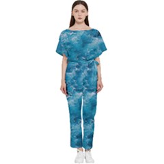 Blue Water Speech Therapy Batwing Lightweight Chiffon Jumpsuit by artworkshop