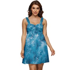 Blue Water Speech Therapy Ruffle Strap Babydoll Chiffon Dress