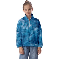 Blue Water Speech Therapy Kids  Half Zip Hoodie by artworkshop