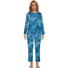 Blue Water Speech Therapy Womens  Long Sleeve Lightweight Pajamas Set by artworkshop