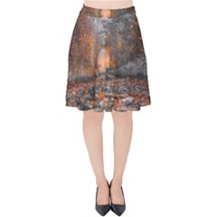 Breathe In Nature Background Velvet High Waist Skirt by artworkshop