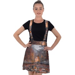 Breathe In Nature Background Velvet Suspender Skater Skirt by artworkshop