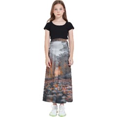 Breathe In Nature Background Kids  Flared Maxi Skirt by artworkshop