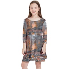 Breathe In Nature Background Kids  Quarter Sleeve Skater Dress by artworkshop