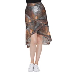 Breathe In Nature Background Frill Hi Low Chiffon Skirt