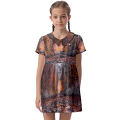 Breathe In Nature Background Kids  Asymmetric Collar Dress by artworkshop