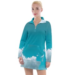 Clouds Hd Wallpaper Women s Long Sleeve Casual Dress by artworkshop