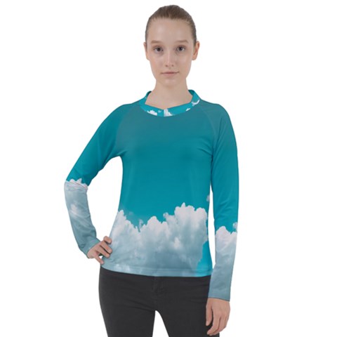 Clouds Hd Wallpaper Women s Pique Long Sleeve Tee by artworkshop