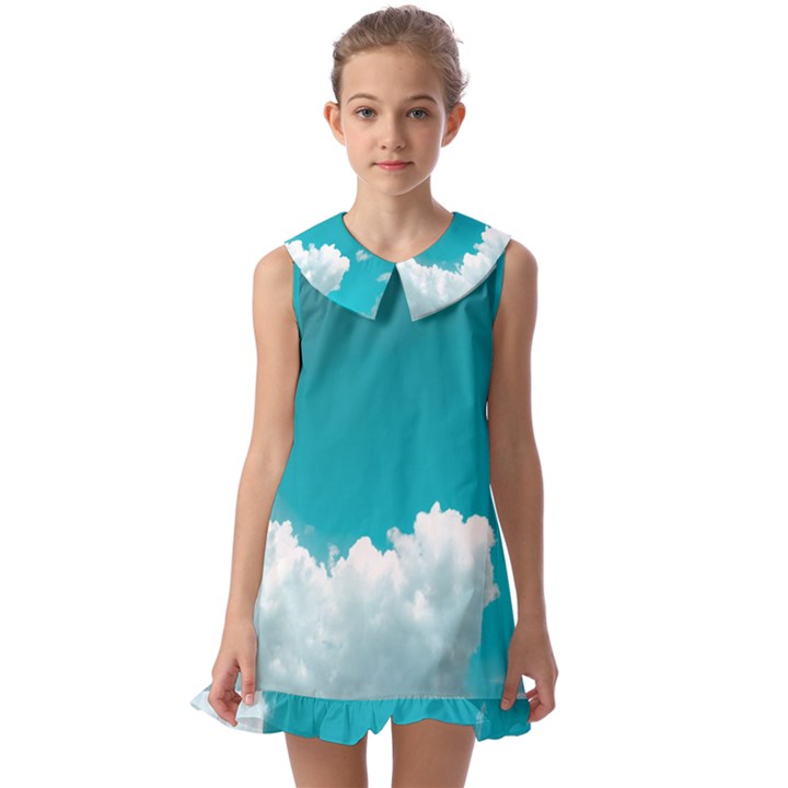 Clouds Hd Wallpaper Kids  Pilgrim Collar Ruffle Hem Dress