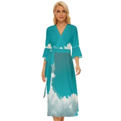 Clouds Hd Wallpaper Midsummer Wrap Dress by artworkshop