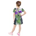 Cute Flower Wallpaper Kids  Short Sleeve Velvet Dress View2