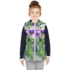 Cute Flower Wallpaper Kids  Hooded Puffer Vest by artworkshop