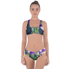 Cute Flower Wallpaper Criss Cross Bikini Set by artworkshop