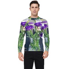 Cute Flower Wallpaper Men s Long Sleeve Rash Guard by artworkshop