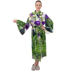 Cute Flower Wallpaper Maxi Velvet Kimono by artworkshop