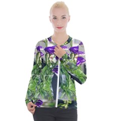 Cute Flower Wallpaper Casual Zip Up Jacket by artworkshop