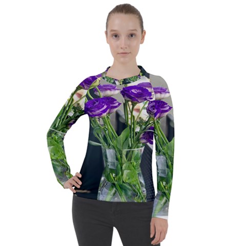 Cute Flower Wallpaper Women s Pique Long Sleeve Tee by artworkshop