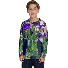 Cute Flower Wallpaper Kids  Crewneck Sweatshirt by artworkshop