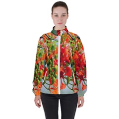 Gathering Sping Flowers Wallpapers Women s High Neck Windbreaker by artworkshop