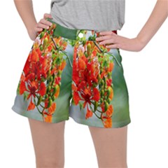 Gathering Sping Flowers Wallpapers Women s Ripstop Shorts by artworkshop