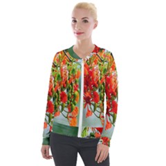 Gathering Sping Flowers Wallpapers Velvet Zip Up Jacket by artworkshop