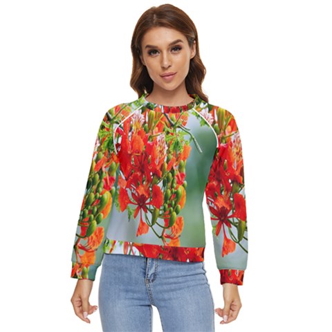 Gathering Sping Flowers Wallpapers Women s Long Sleeve Raglan Tee by artworkshop