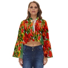 Gathering Sping Flowers Wallpapers Boho Long Bell Sleeve Top by artworkshop