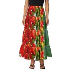 Gathering Sping Flowers Wallpapers Tiered Ruffle Maxi Skirt by artworkshop