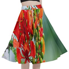 Gathering Sping Flowers Wallpapers A-line Full Circle Midi Skirt With Pocket by artworkshop