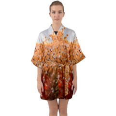 Late Afternoon Half Sleeve Satin Kimono 