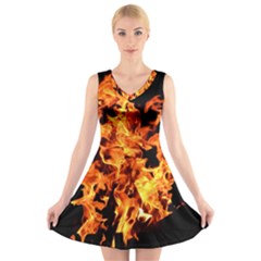 Live Coals V-neck Sleeveless Dress