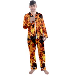 Live Coals Men s Long Sleeve Satin Pajamas Set