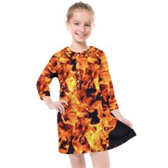 Live Coals Kids  Quarter Sleeve Shirt Dress by artworkshop