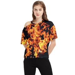 Live Coals One Shoulder Cut Out Tee by artworkshop