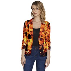 Live Coals Women s One-button 3/4 Sleeve Short Jacket by artworkshop