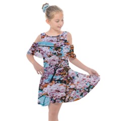 Nature Beautiful Rainbow Kids  Shoulder Cutout Chiffon Dress by artworkshop