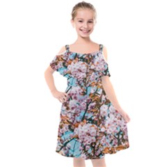 Nature Beautiful Rainbow Kids  Cut Out Shoulders Chiffon Dress by artworkshop