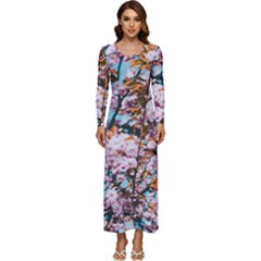 Nature Beautiful Rainbow Long Sleeve Longline Maxi Dress by artworkshop