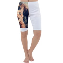 Crazy Cat Selfie Run Time Travel Can Be Dangerous Cat Love Cropped Leggings 