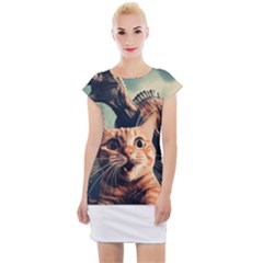 Crazy Cat Selfie Run Time Travel Can Be Dangerous Cat Love Cap Sleeve Bodycon Dress by shoopshirt