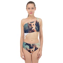 Crazy Cat Selfie Run Time Travel Can Be Dangerous Cat Love Spliced Up Two Piece Swimsuit by shoopshirt